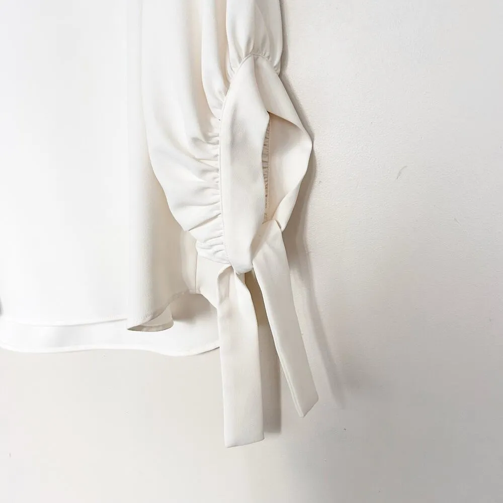 Fifteen Twenty White Tie Sleeve Blouse Sz XS - Image 3