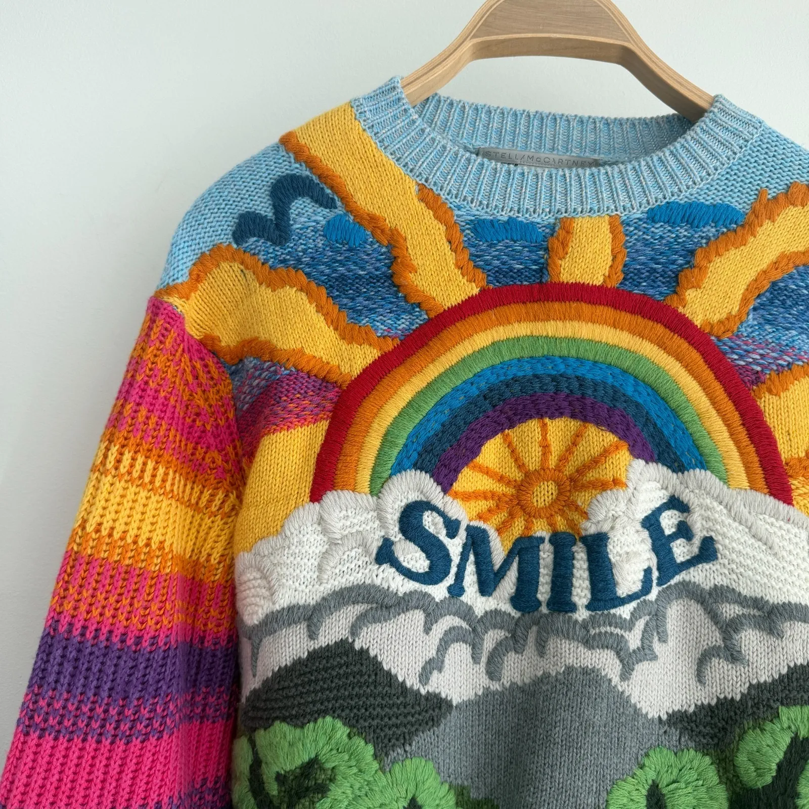 Stella McCartney Sweater Womens 38 Kind Smile Intarsia Jumper Wool Cotton Color - Image 5