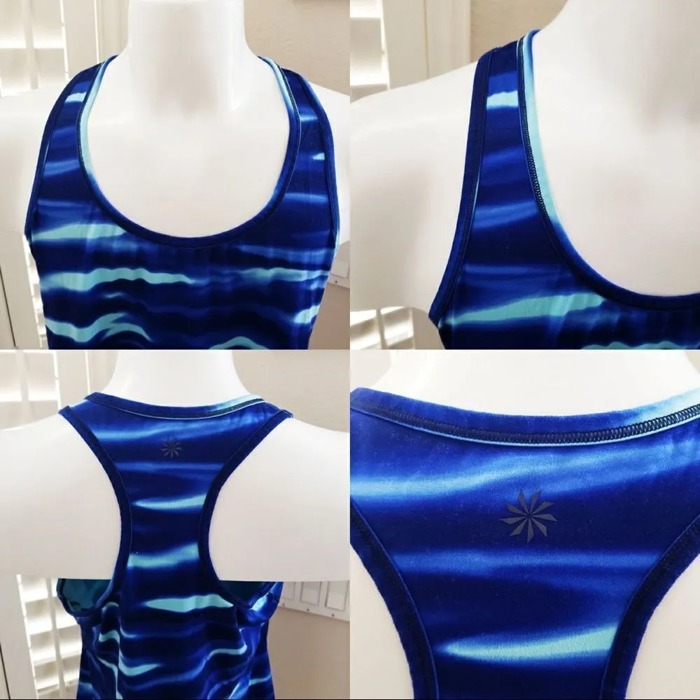 ✨ HP✨Athleta Racer Back Blue Tiedye Sz Medium Tank Top✨ - Image 3