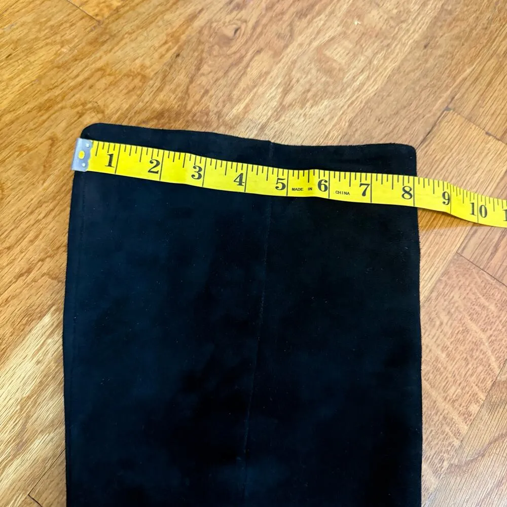 Vince Camuto Womens 9.5 41 Black Suede High Heel Knee High Zipper Boots Fall - Image 4