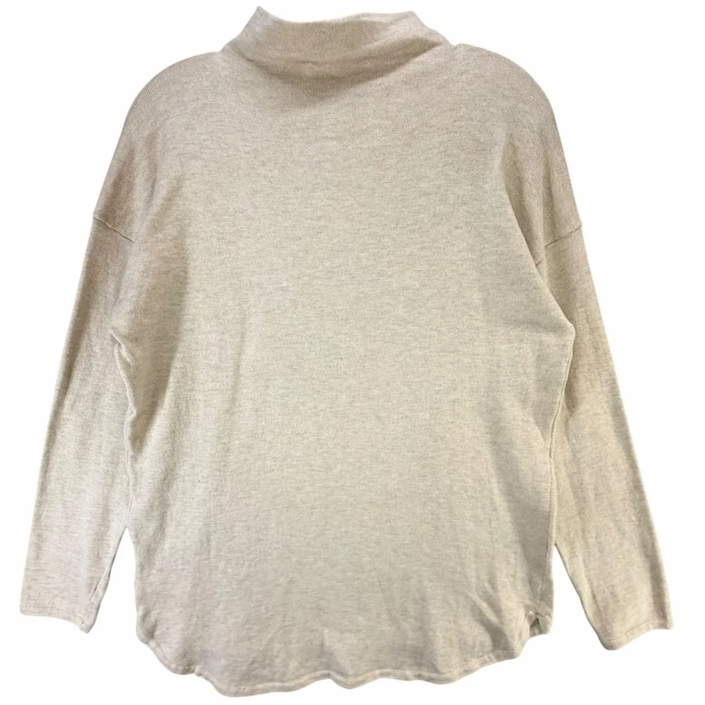 Michael Michael Kors Sweater Women L Oatmeal Beige Turtleneck Modern Lightweight - Image 3