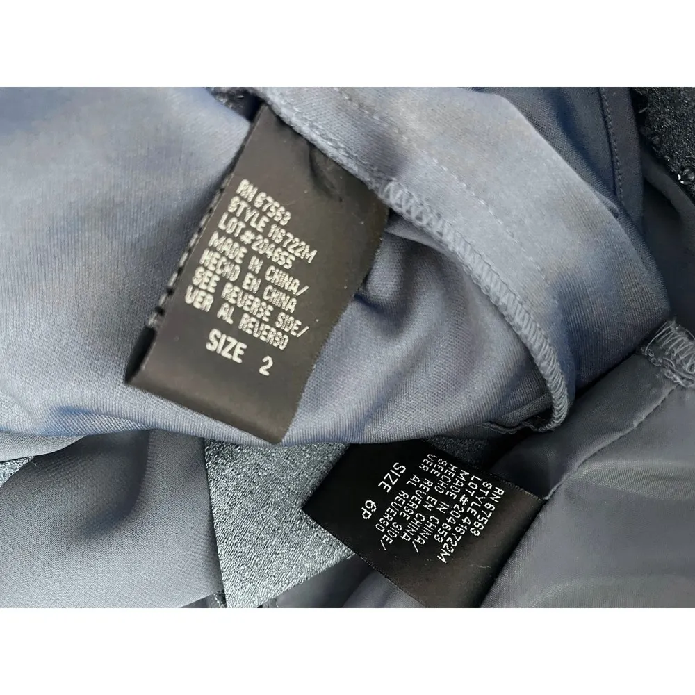 SL Fashions Formal DRESS 2+ CROP JACKET 6P Blue Tiered Beaded Ruffled Mob Wife - Image 9