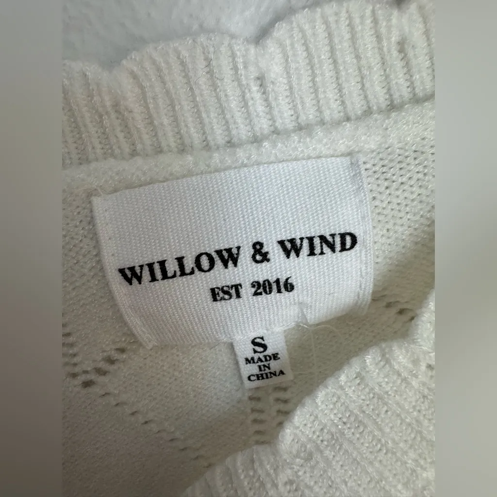 NWT Willow & Wind Embroidered Floral Women Sweater In Ivory White - Image 5