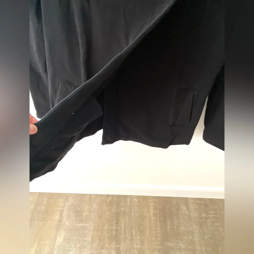 Beyond Yoga Black Fleece Jacket Womens Small Oversized Shawl Collar Drape Sporty - Image 9