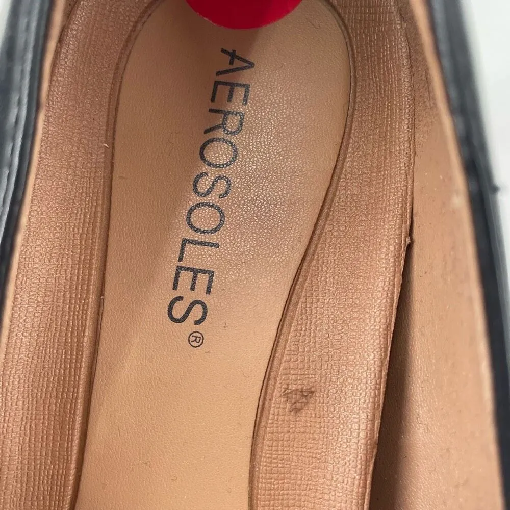 Aerosoles Macrame Black Pointy Toe Pump Heels Size 10 Office Career Comfort  EUC - Image 5