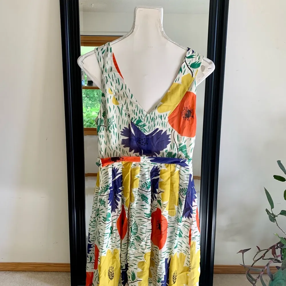 Anthropologie Floral Silk Dress - Image 3