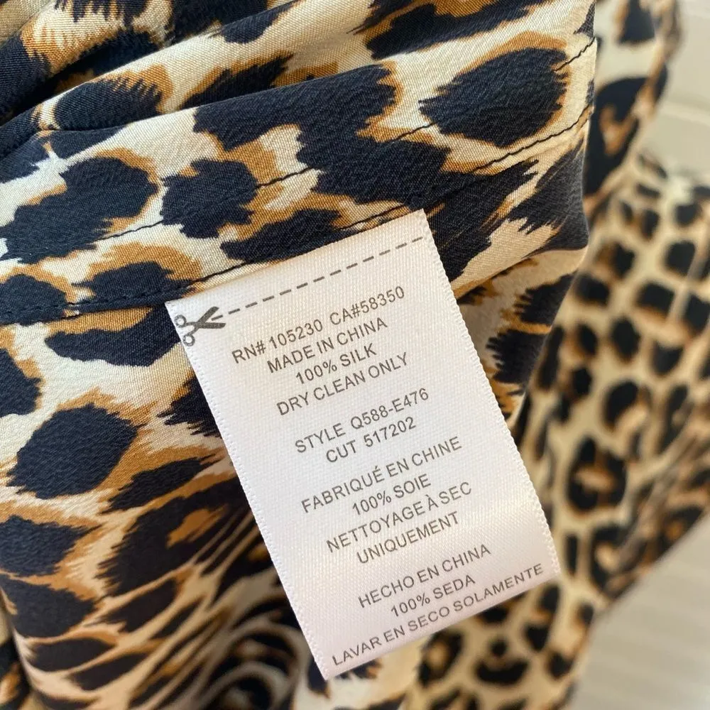 Equipment 100% Silk Cheetah Print Shift Dress - Image 5