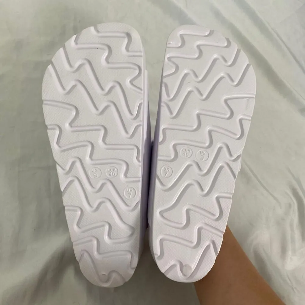 White Sport Rubber Buckle Sandals Slides Slippers EU 40 US 9 - Image 7