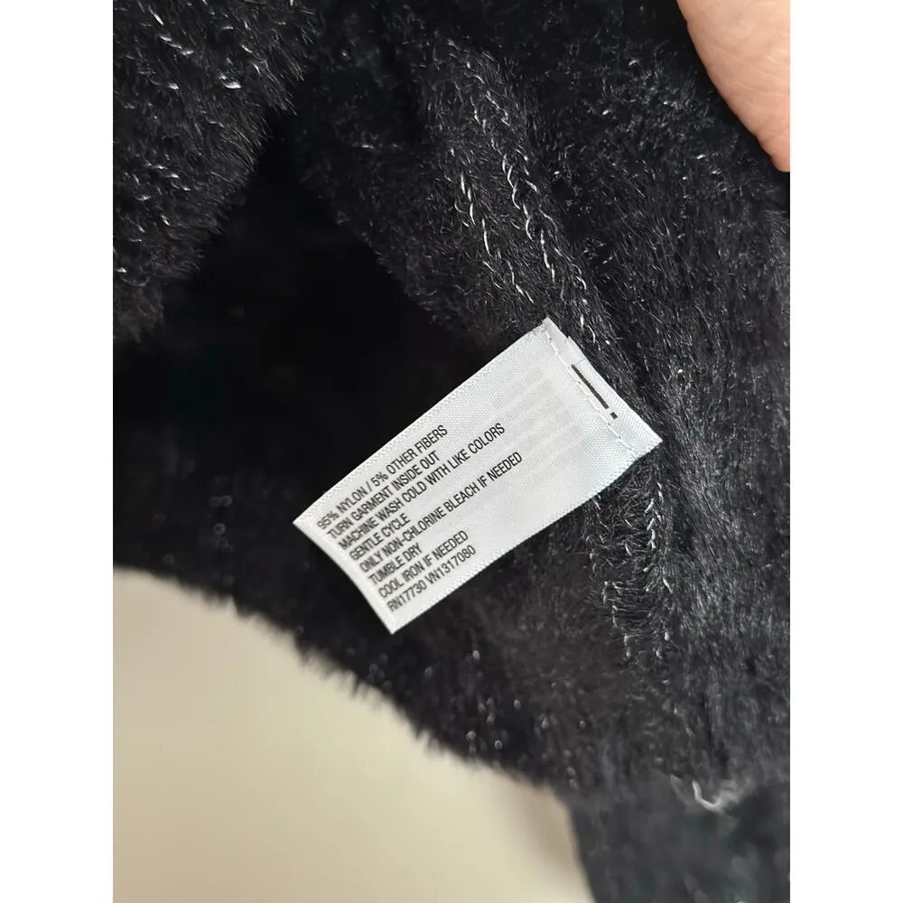 NWT Wild Fable Large black sparkle Nylon Knit Metallic sweater - Image 4