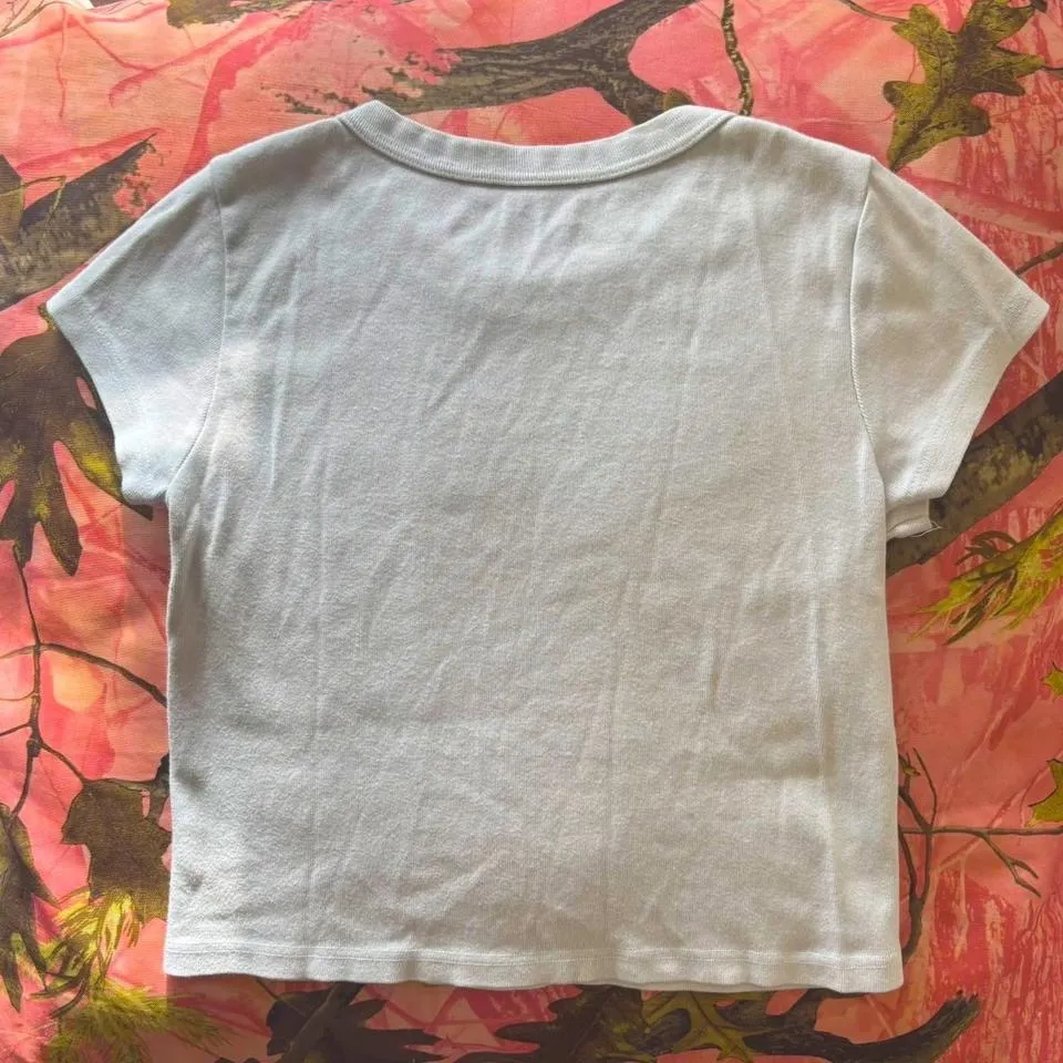brandy melville rare puppy love white short sleeve baby tee - Image 7