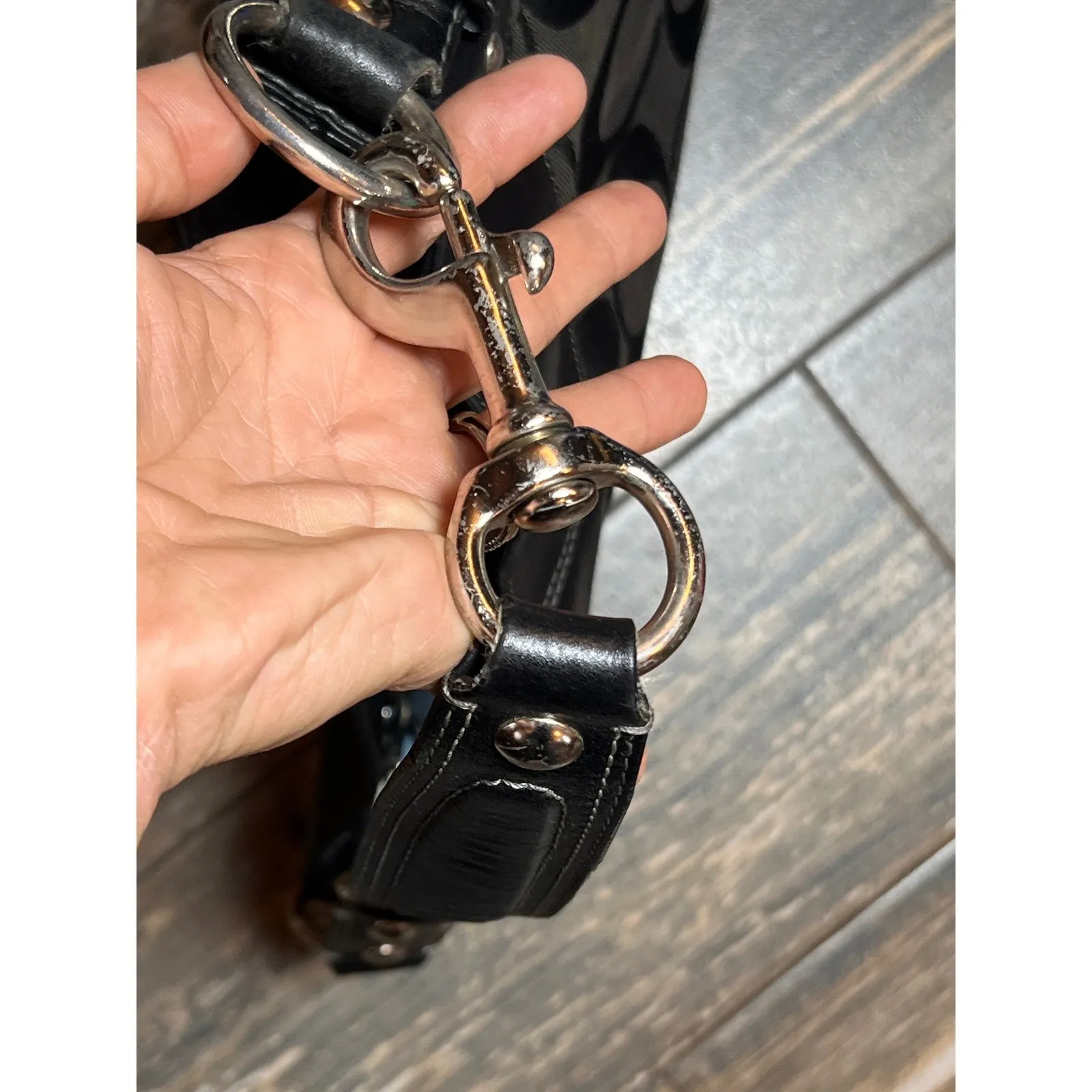 Coach Y2K Zoe 12674 Monogram Signature Hobo Shoulder Bag Purse Black Canvas - Image 6