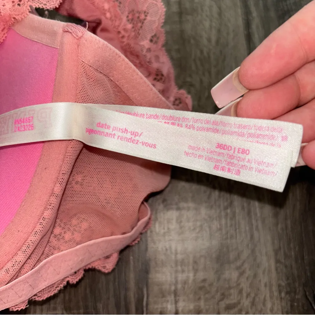 PINK Victoria's Secret Coral Lace Bra - Image 6