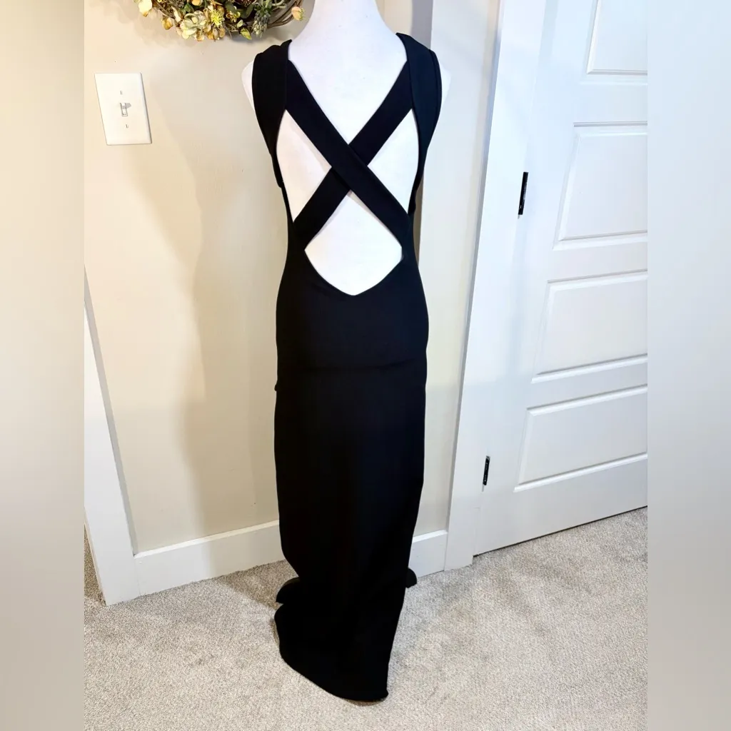 Lovers + Friends Passion Black Cutout Maxi Dress with High Slit Sz M🧡 - Image 3