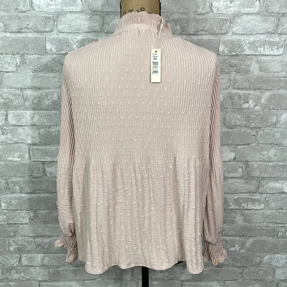 Max Studio Blush Crepe Clip Dot Blouse - Image 5