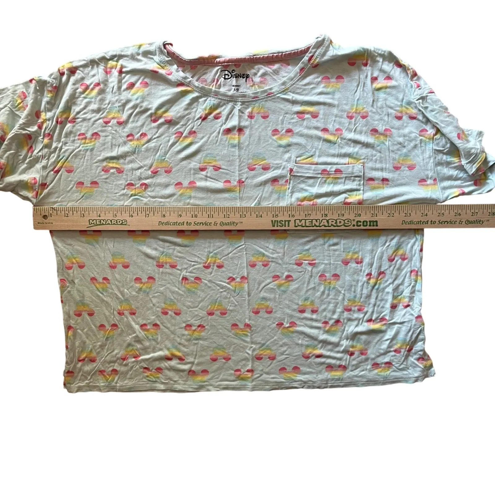 Disney‎ Mickey Mouse Rainbow Pajama Set Womens L/G Top & Shorts Sleepwear - Image 9