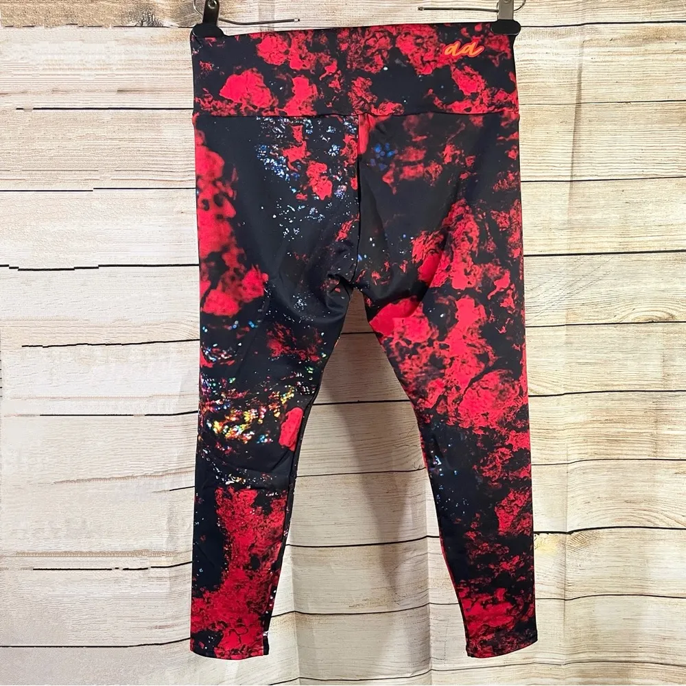 Colorful spandex yoga leggings women size XLarge Red - Image 5