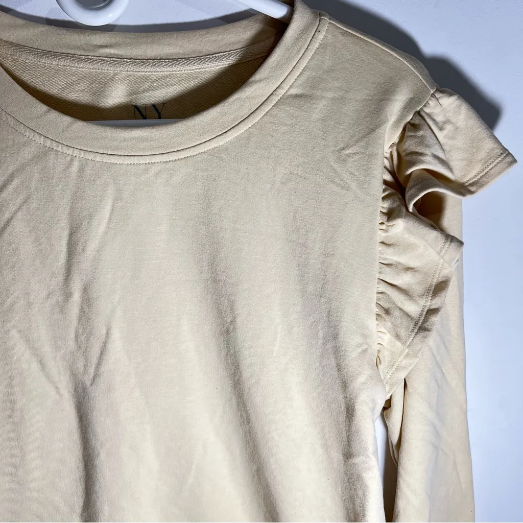 NY&C sweatshirt blouse knit top :Box H: Tan Size L - Image 2