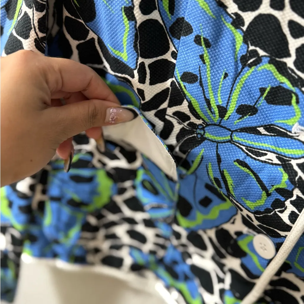 CITYSilk Vibrant Blue and Black Patterned Blazer Size 6 - Image 3