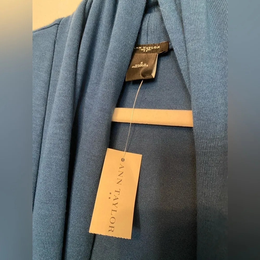 Ann Taylor Open Front Blue Cardigan Relaxed Fit Knit New - Image 10