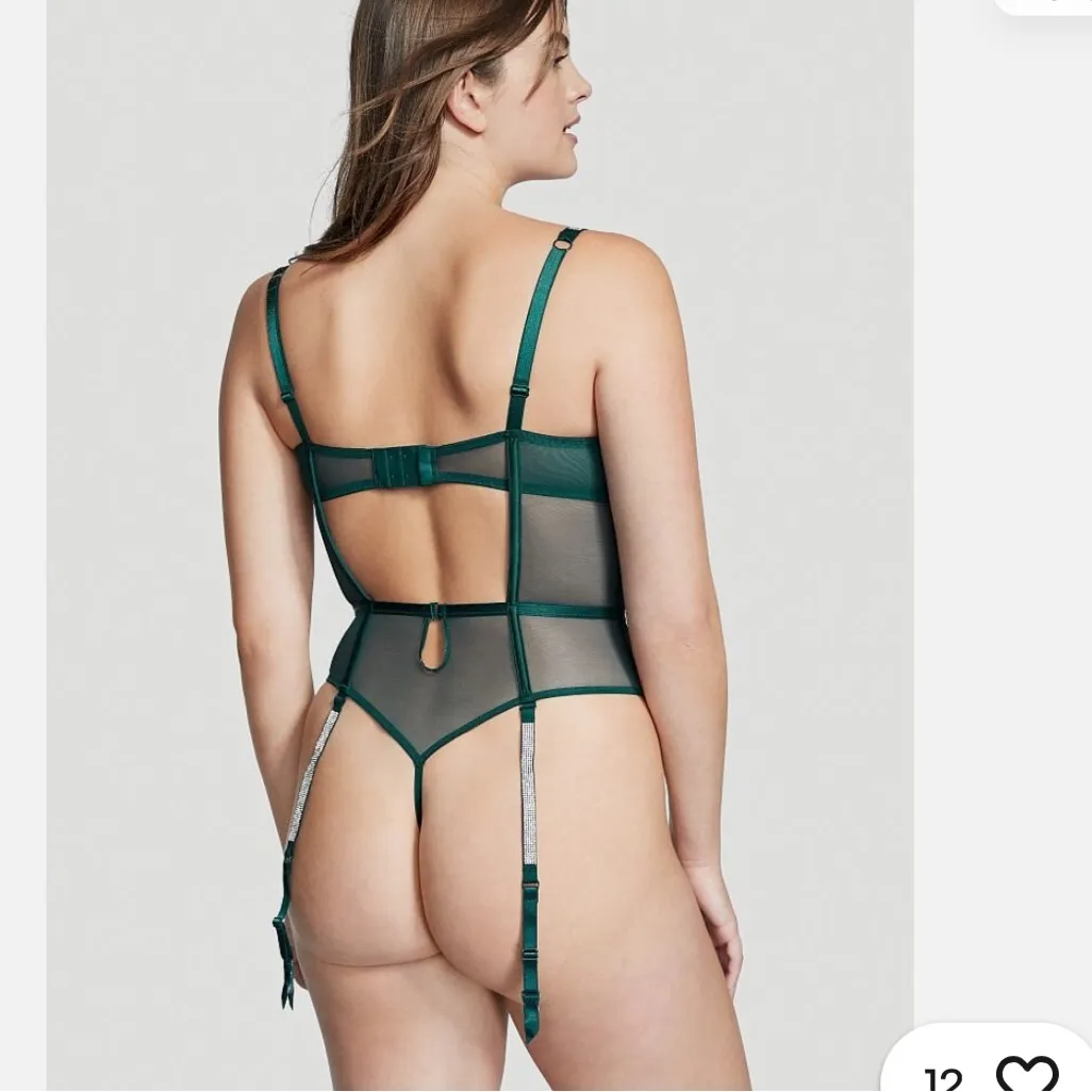 VICTORIA'S SECRET Very Sexy Shine Strap Lace Teddy Garter Lingerie XXL - Image 2