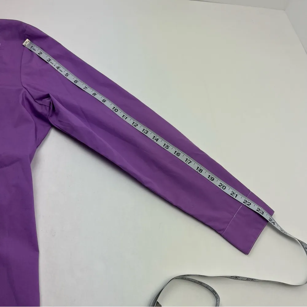 Bob Mackie Shirt Women Medium Purple Embroidered Wearable Art Western Style FLAW - Image 9