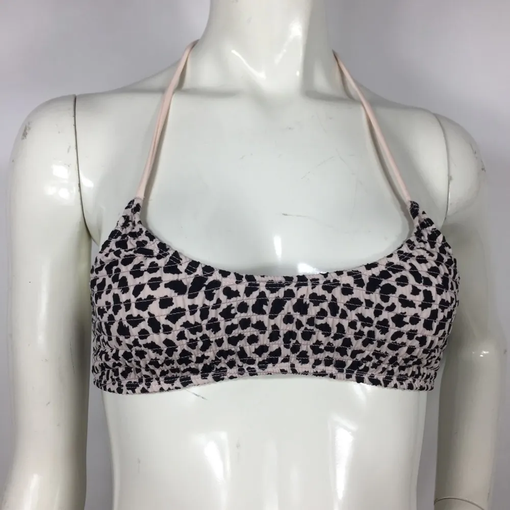 Topshop Smocked Leopard Bikini Top Blush 6 - Image 8