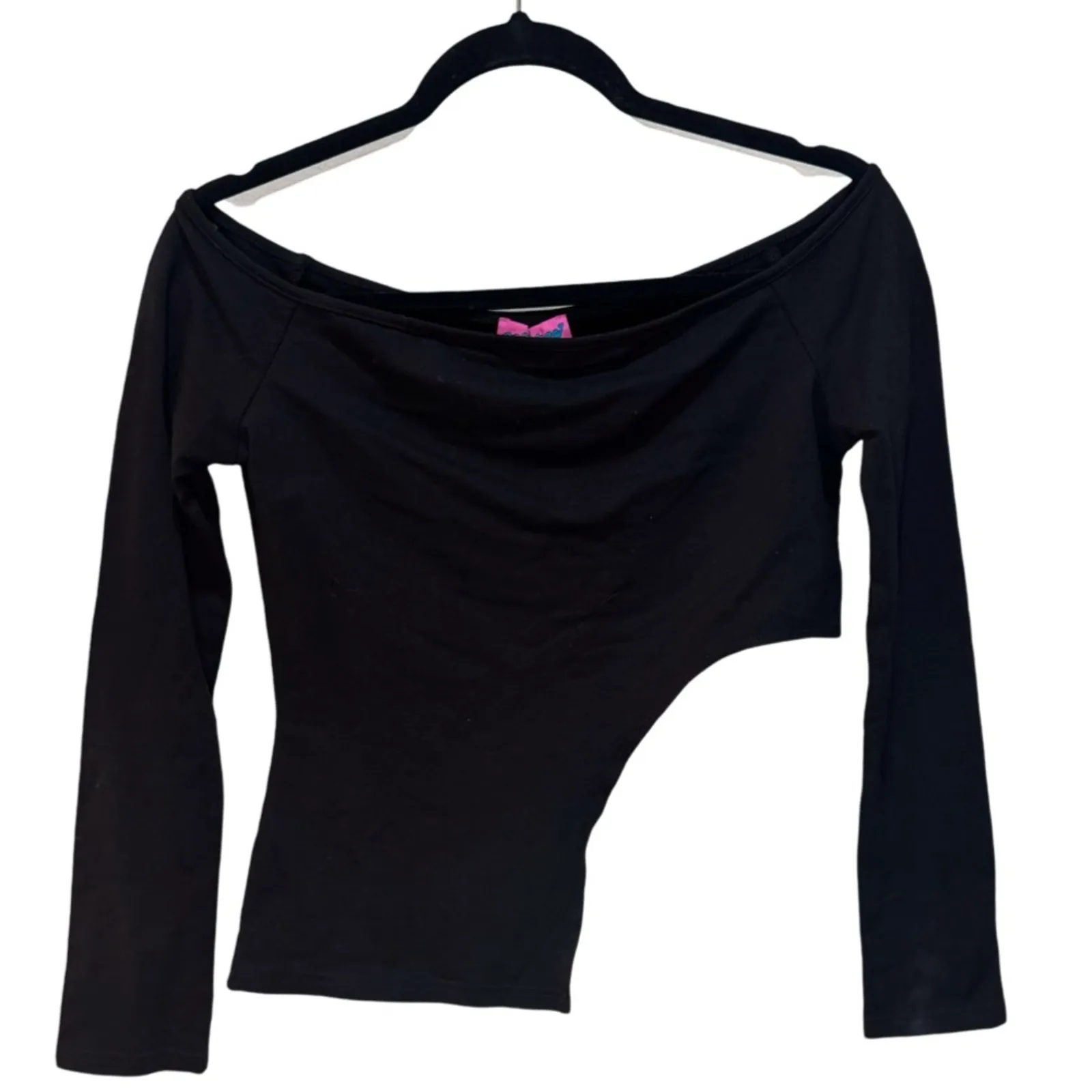 Edikted Asymmetric Off Shoulder Top - Black Size L - Image 4