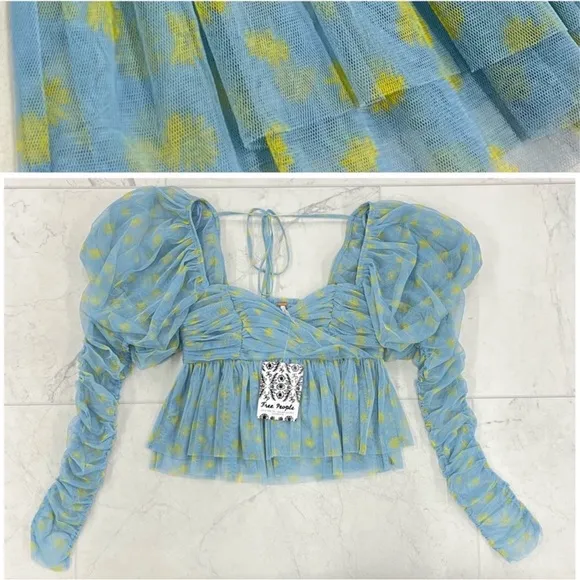 Free People “Penelope” Top – Sky Combo 
Rare Sample Piece! - Image 2