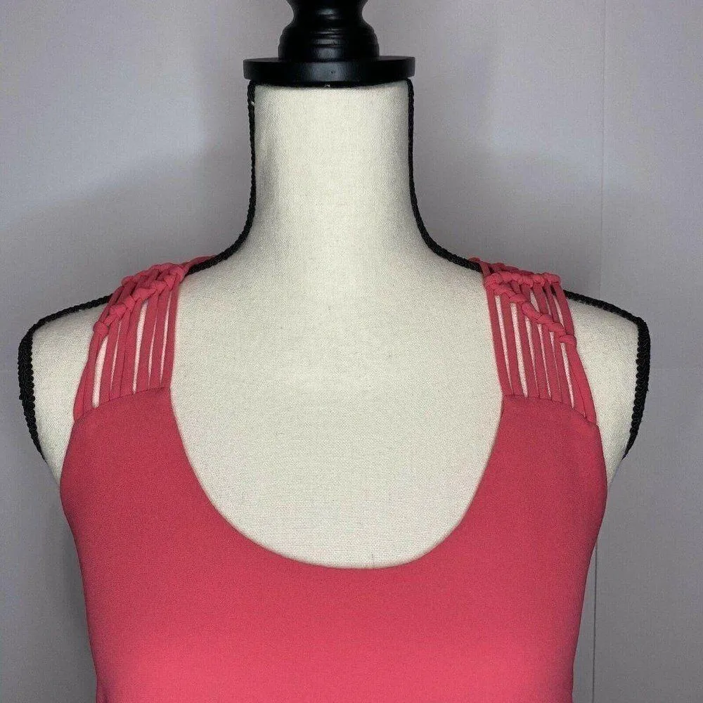 NAKED ZEBRA Sz Small Melon Sleeveless Strappy Top Blouse - Image 3