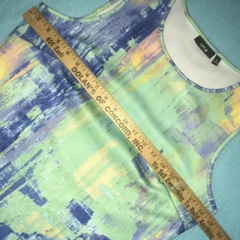 APT. 9 Sleeveless tank dress in pastel colors art to wear abstract New size 14 - Image 8