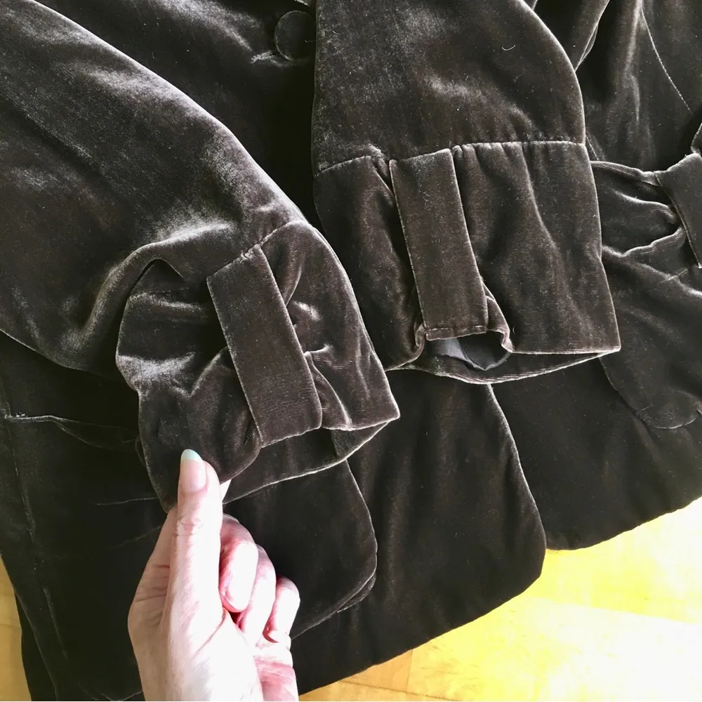 Sunny Leigh Velour Two Button Blazer, Brown, Size 18W - Image 6