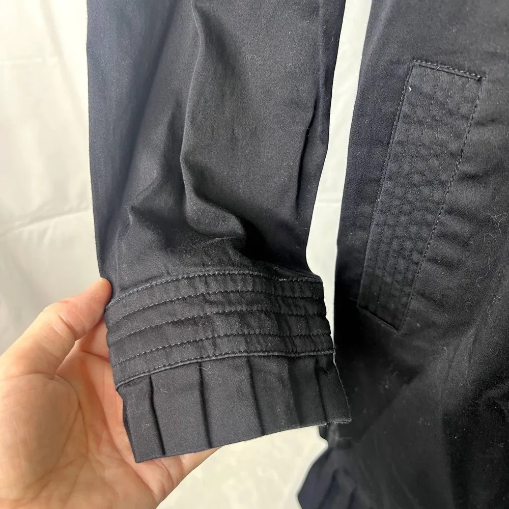 Elle Ruffled‎ Black Trench Coat Size Small - Image 7