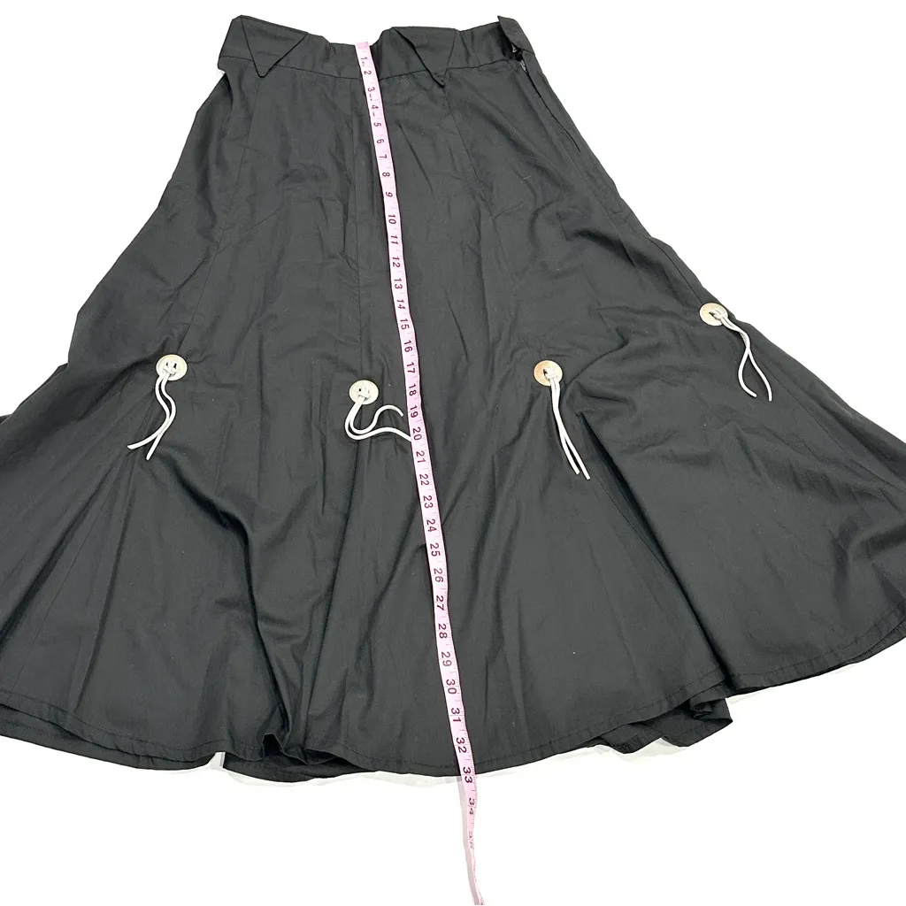 Vintage Western Black Skirt w/ Fringed Grommets - Image 8
