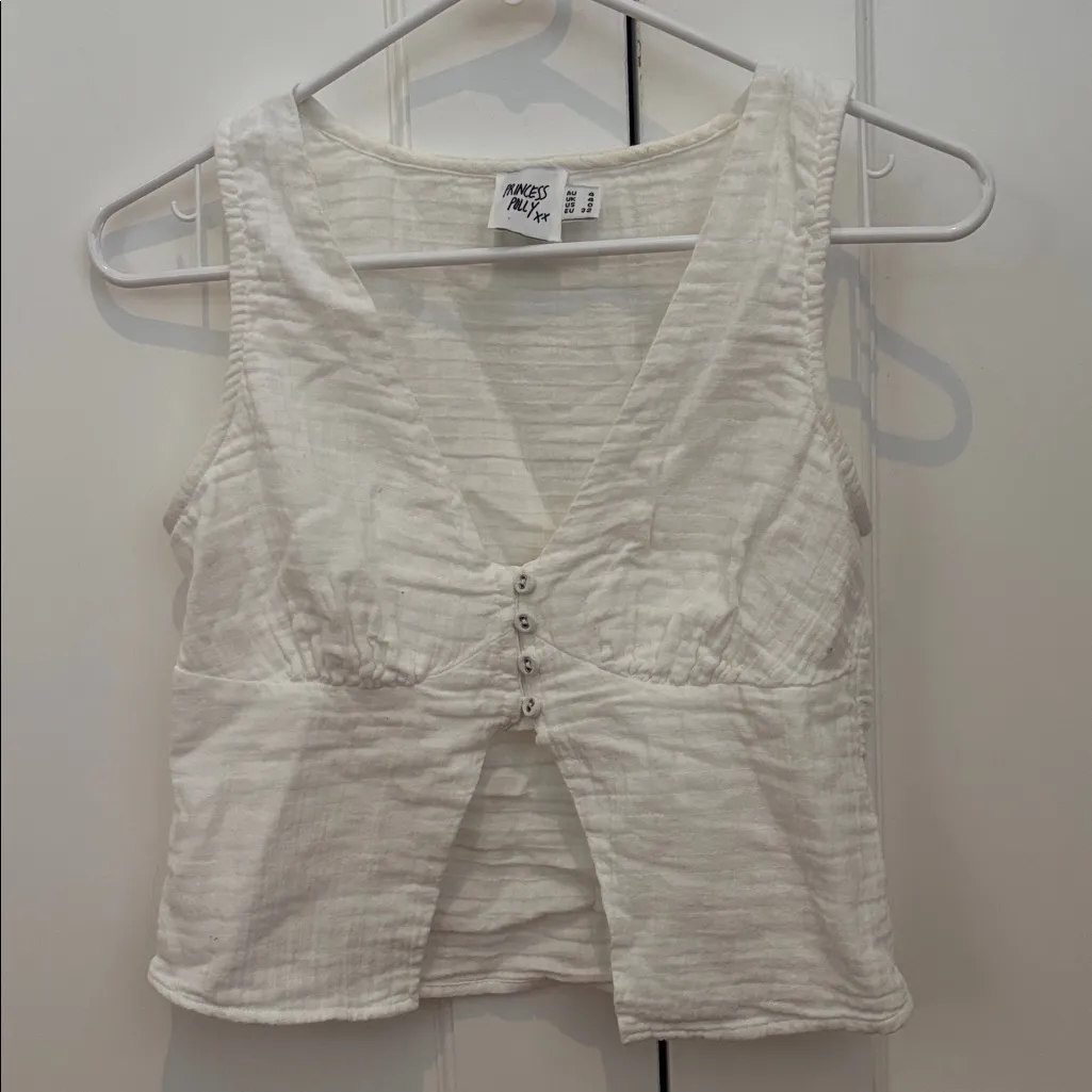 Princess Polly Momo Vest Top XS White - Image 2