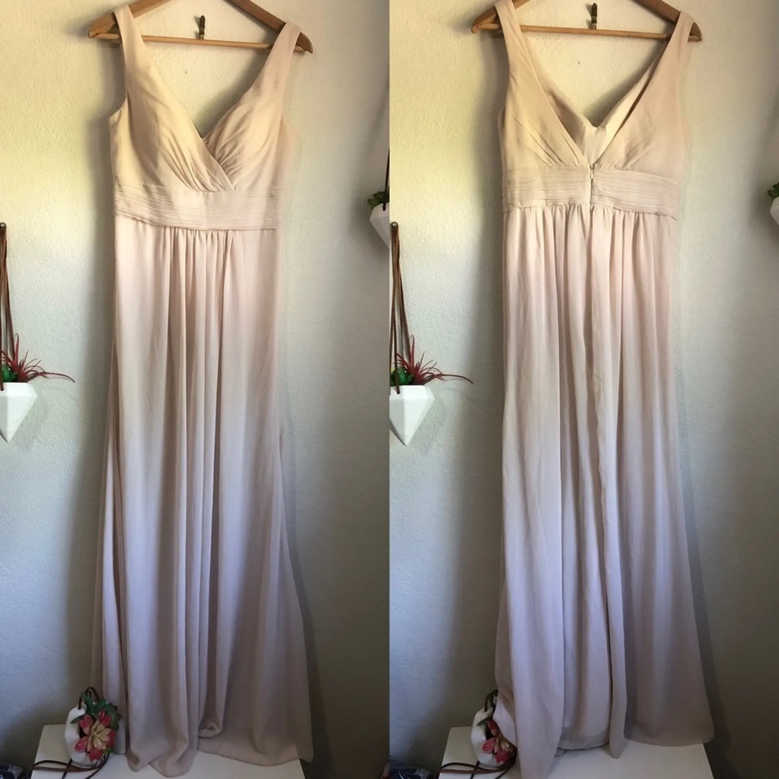 Bill Levkoff cream pleated maxi dress - Image 2