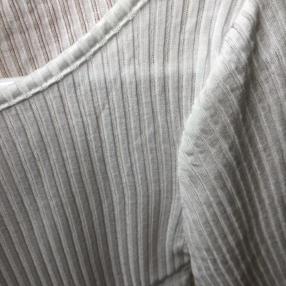 TOP SHOP RIBBED SZ 4 RAW HEM CROPPED BOATNECK TOP SHEER - Image 4