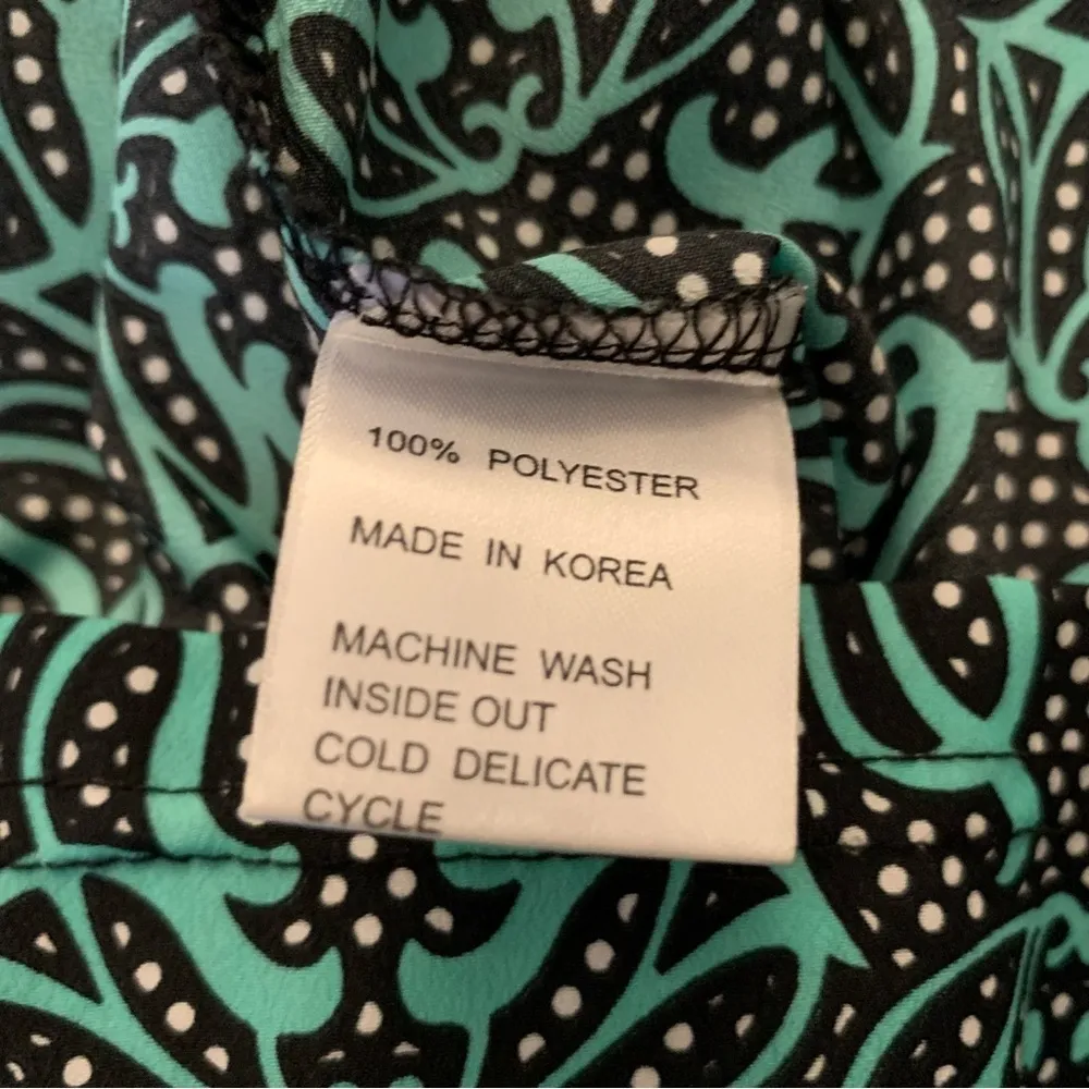 Tracy Negoshian Black & Green Georgia Polka Dot Swirl Tunic Size Medium - Image 9