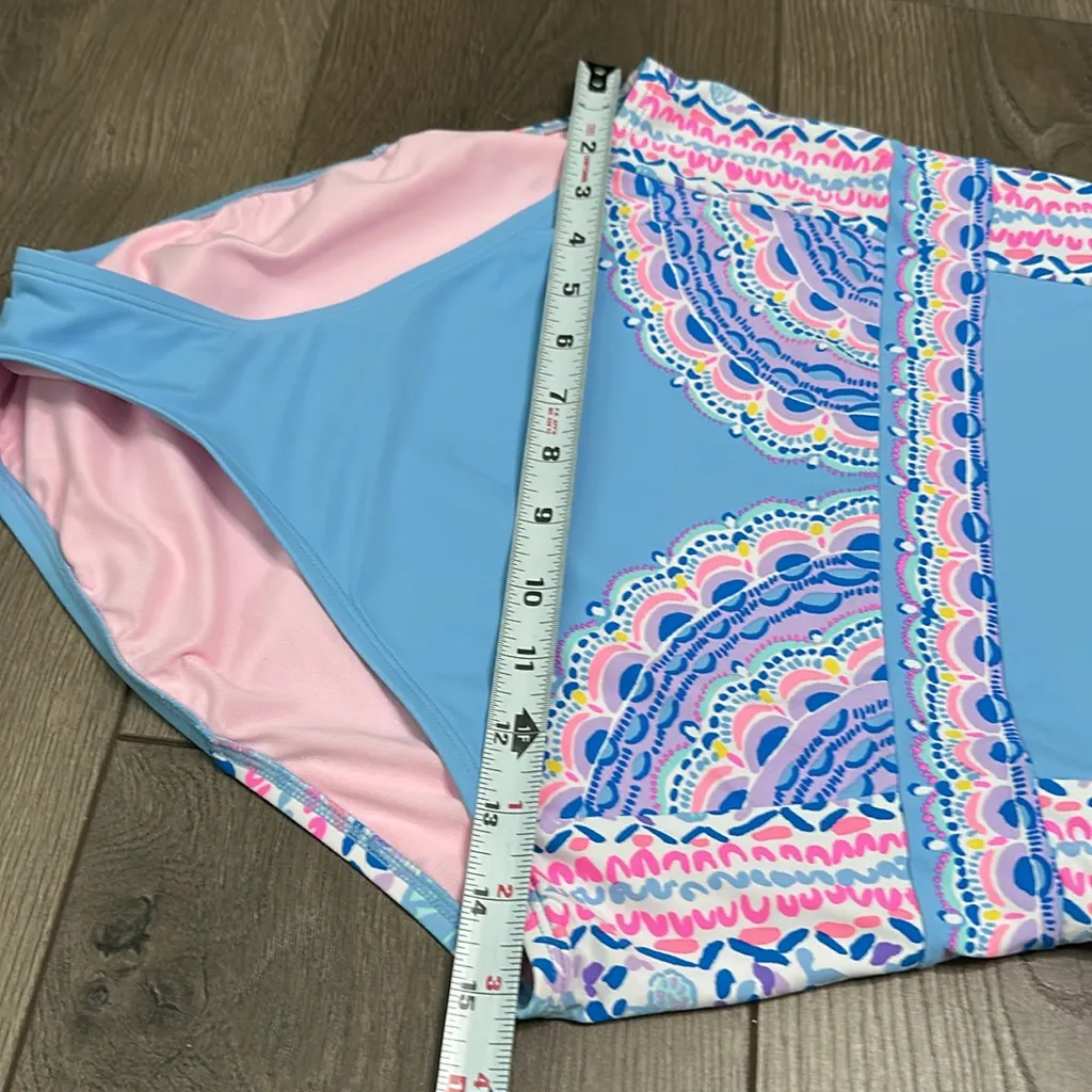 Lilly Pulitzer Anthea One Piece Swimsuit Multi Seaside‎ Shindig Blue Pink Size 8 - Image 15