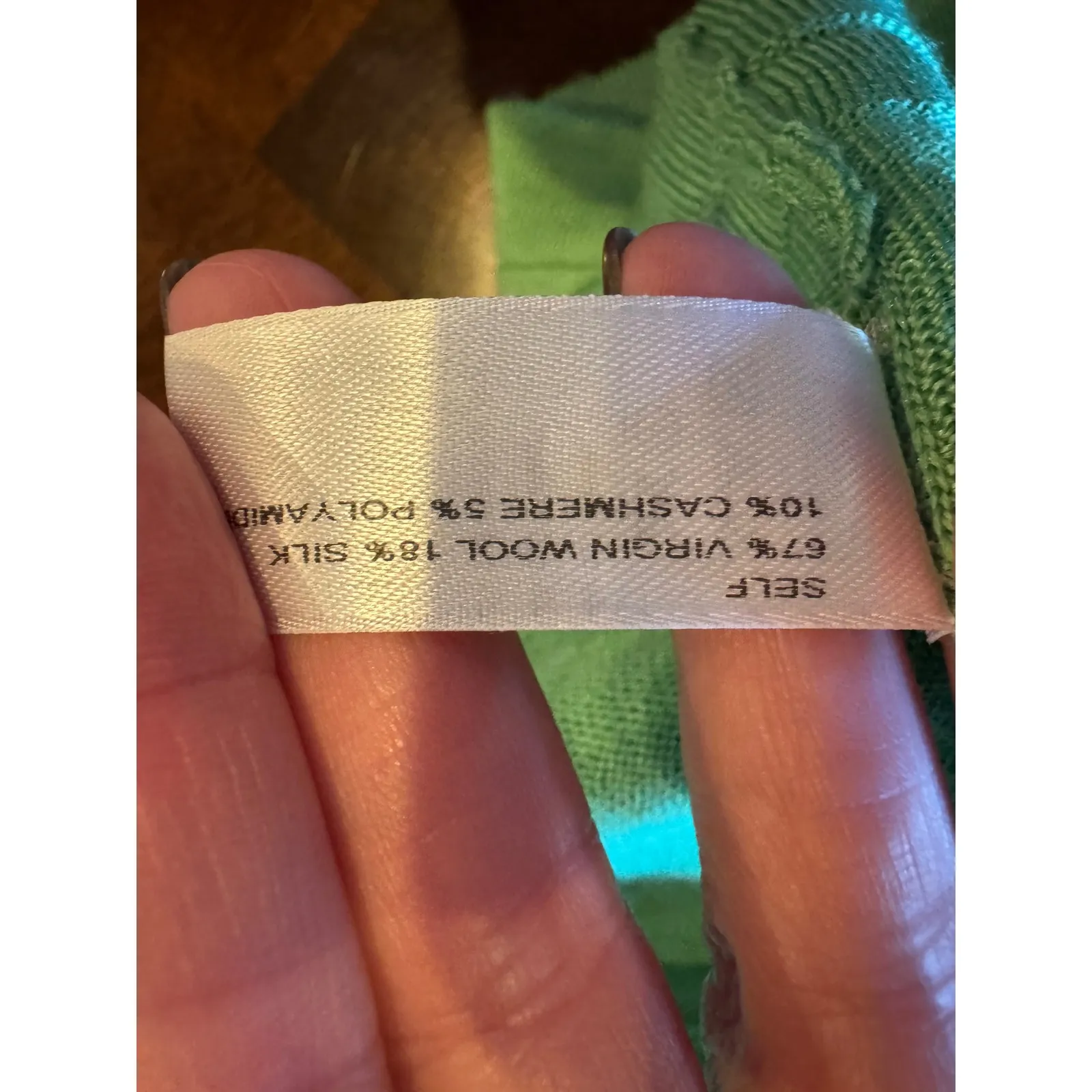 Carolina Herrera Tank Top‎ Women Medium Green Knit Cashmere Wool Blend Luxury - Image 10