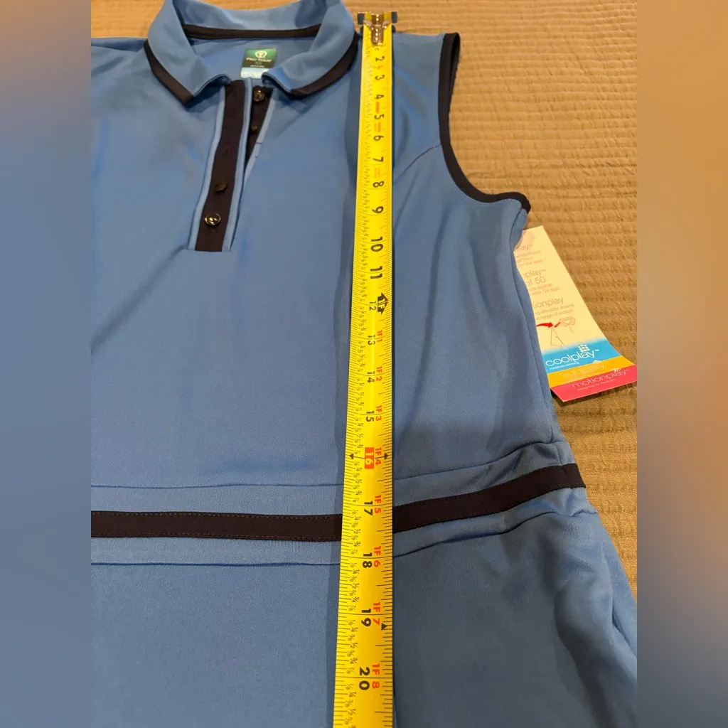 Pro Tour Sleeveless Essential Color Block Flounce Polo Dress NWT M Blue Size M - Image 10