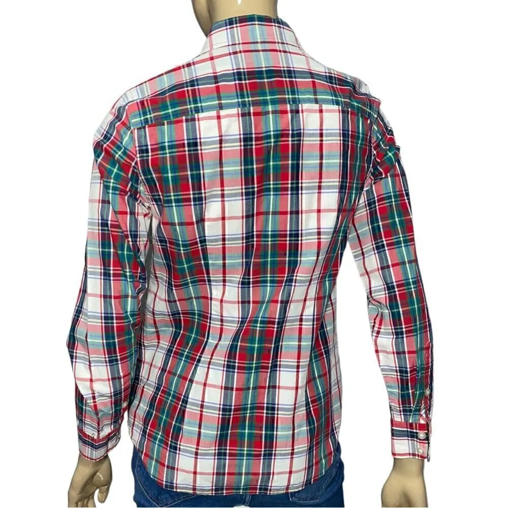Vineyard Vines Women’s Size 4 Red White Green Blue Plaid Button Down Shirt - Image 4