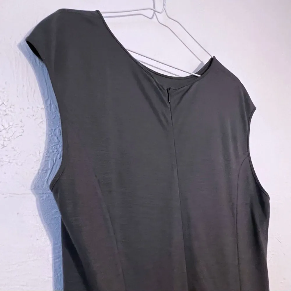 Armani Collezioni Ruched Sleeveless Gray  Bodycon Dress  size 10 - Image 8