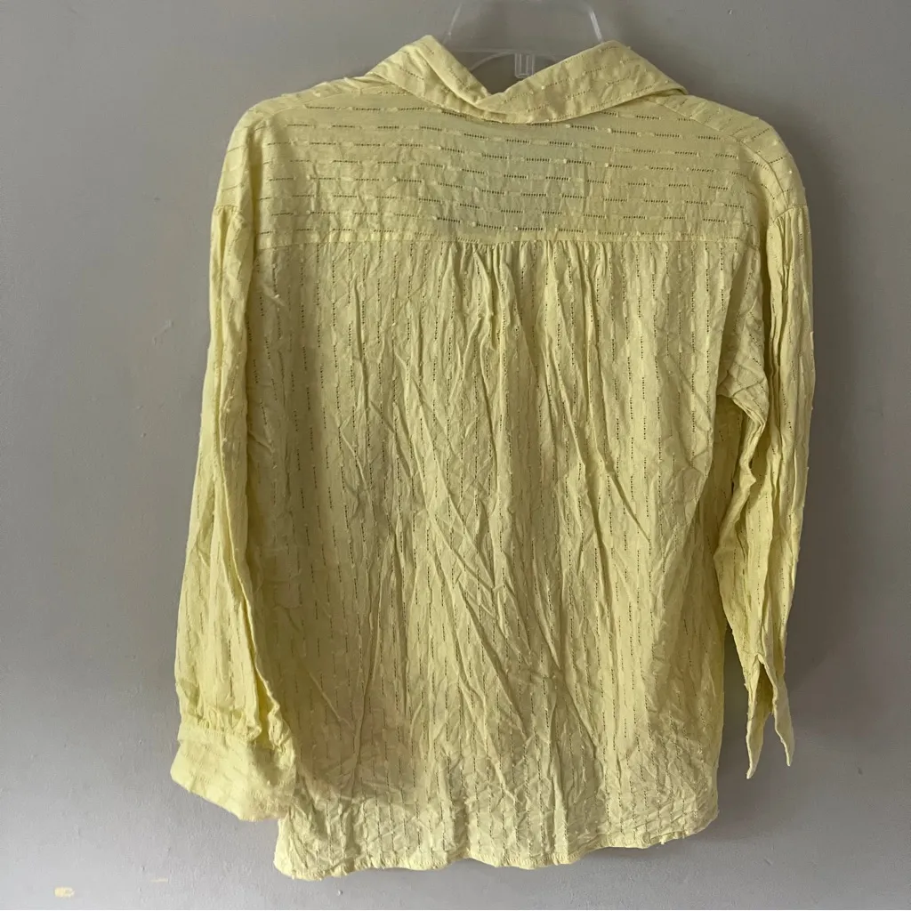 Anthropologie Yellow Button-Down Shirt for Women Small - Image 5