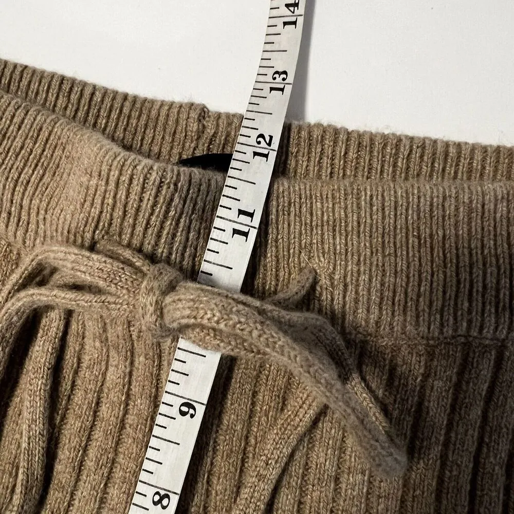 ONA Sz S Luna Sweater Ribbed Wool Pants in Oatmeal Tan - Image 8