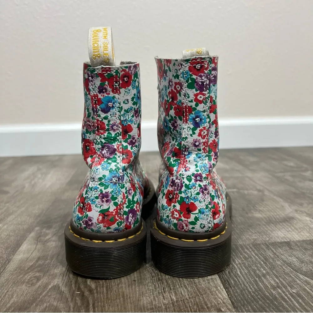 Dr. Martens White Wild Poppy Floral 1460 Pascal Boots - Image 7