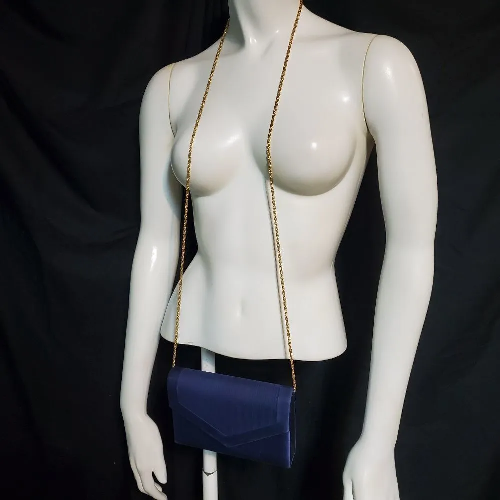 Valerie Stevens Blue & Gold Crossbody Purse - Image 2