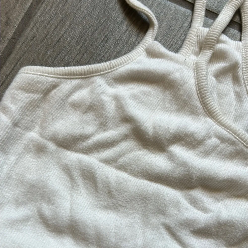 Cotton Candy White Ribbed Top Size M - Image 4