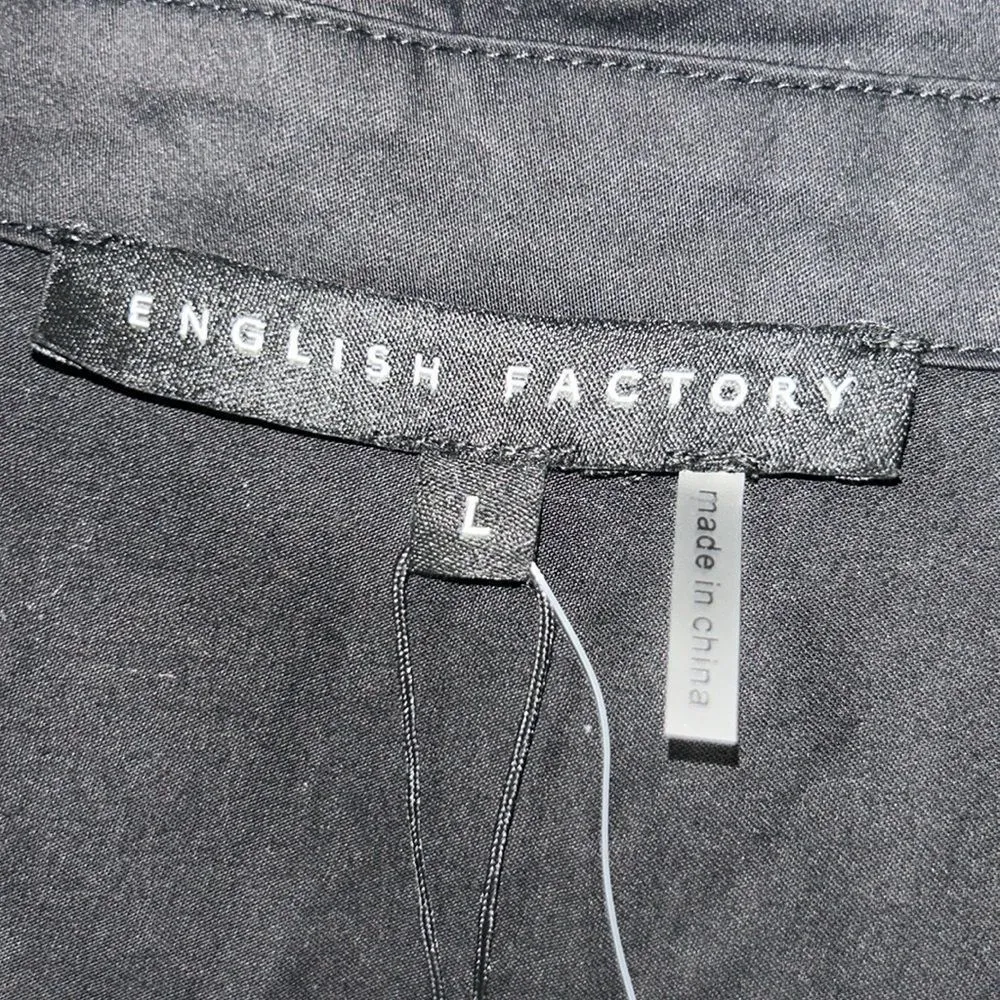 English Factory Black Pleated Shoulder Shirt Dress(Size Large) - Image 8