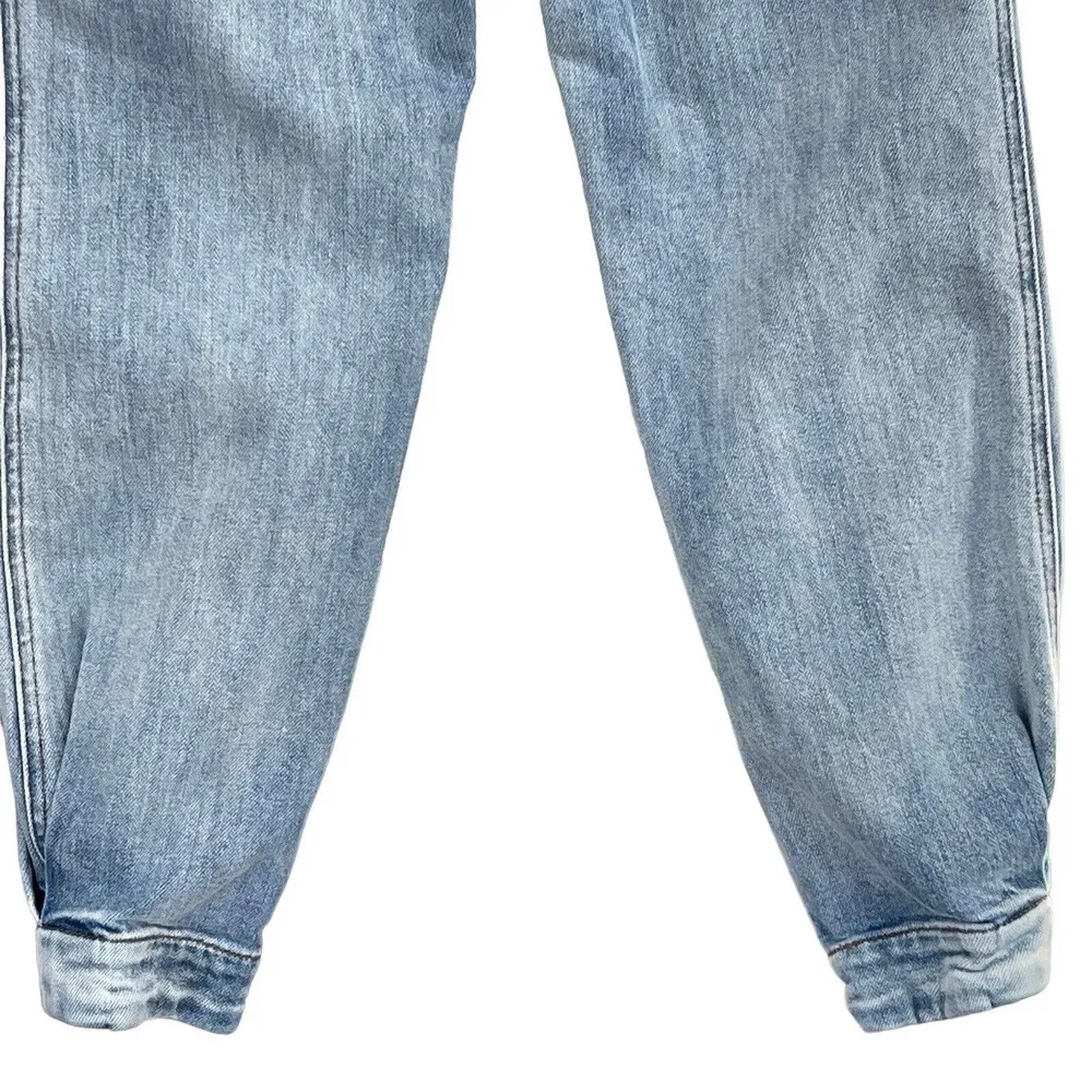 Something Navy SZ 00 Sydney Crop Jeans Side Ties High-Rise Light Wash Zip-Fly - Image 7