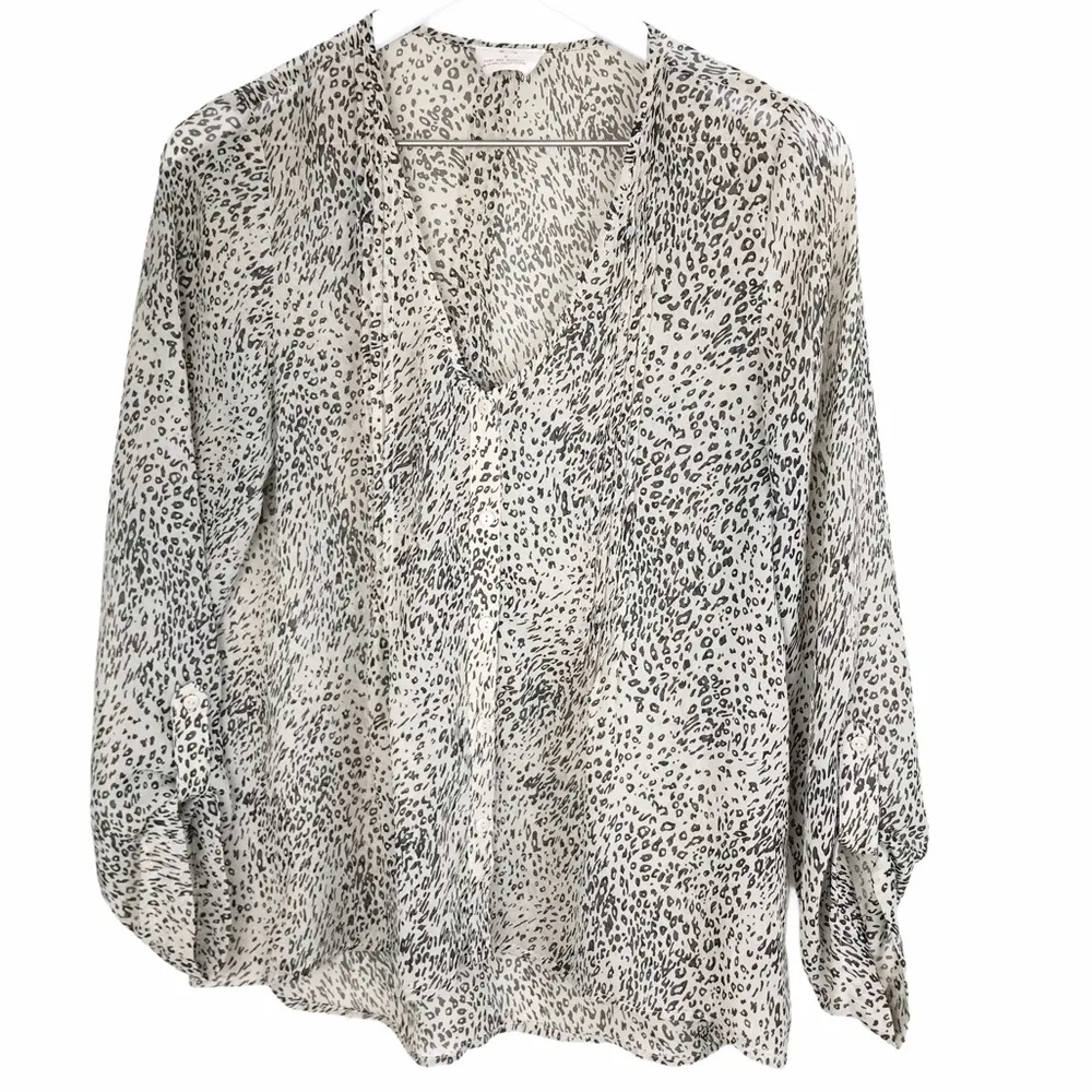 Urban Outfitters Pins & Needles Sheer Animal Print Top Size Small Button Down - Image 2